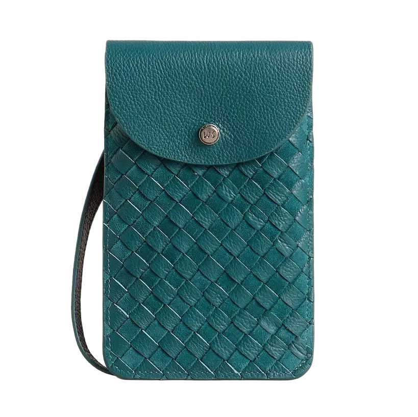 White Stuff Coco Weave Leather Phone Bag